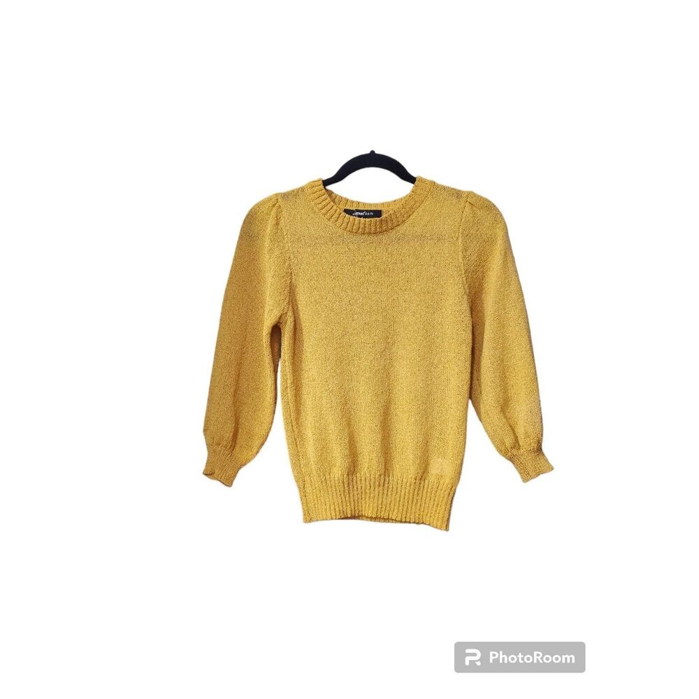 Sweet Rain Ladies Knit Top Small Mustard Yellow Sweater